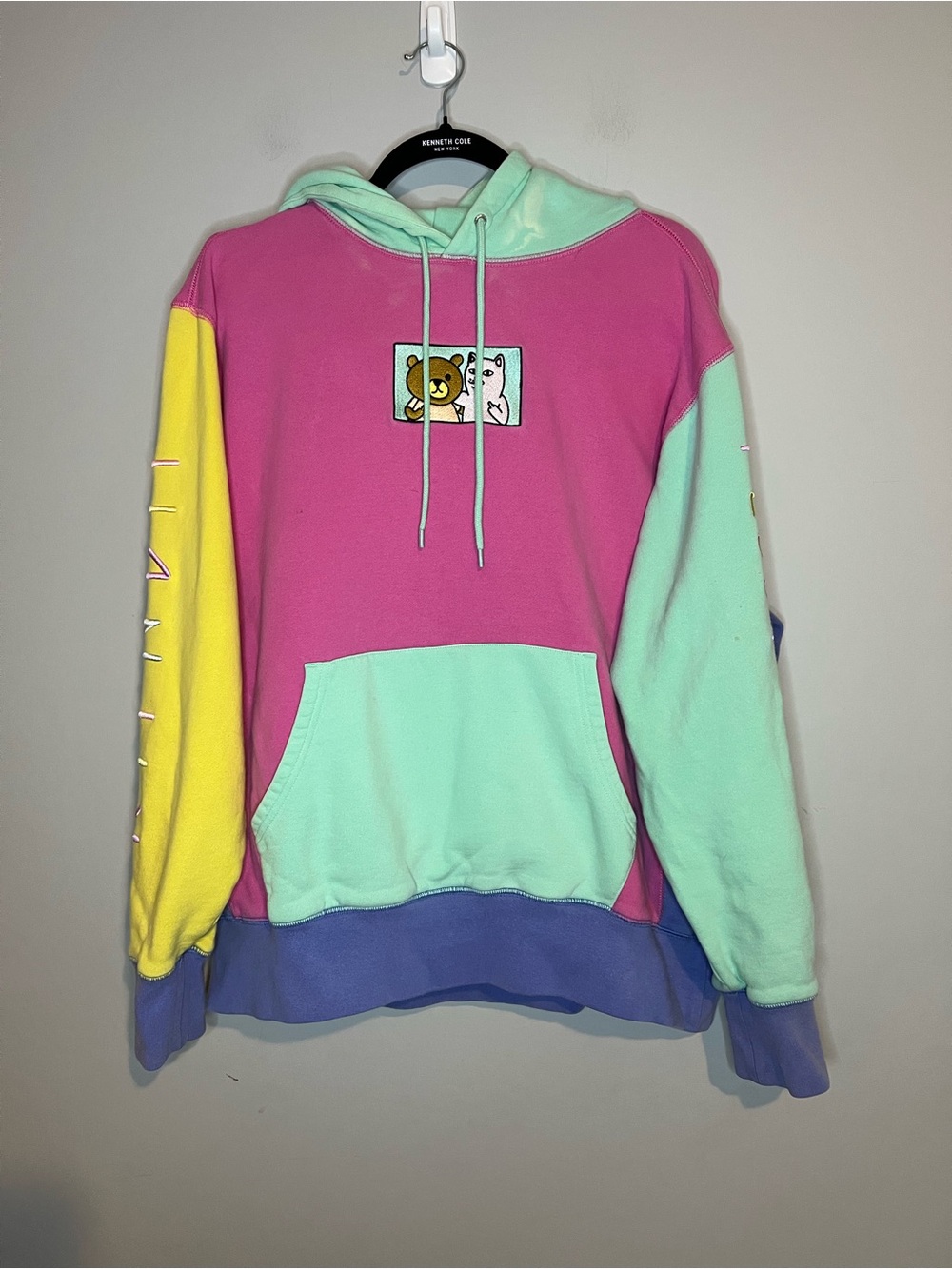 Teddy Fresh x Ripndip Color Block Hoodie Size Large